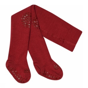 Dres antiderapant din lână merinos Go Baby Go - Karanda Red