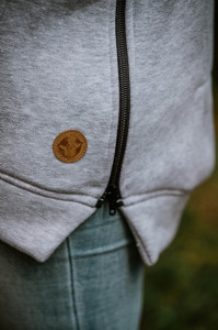 Hanorac pentru babywearing Lennylamb - Grey Melange with Peacock's Tail Fantasy