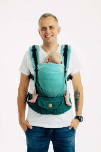 LennyUpgrade Pro - Herringbone Ombre Green, Marsupiu ergonomic
