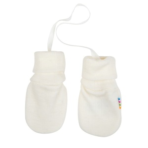 Mănuși bebeluși lână merinos Joha - Basic White (fara deget)