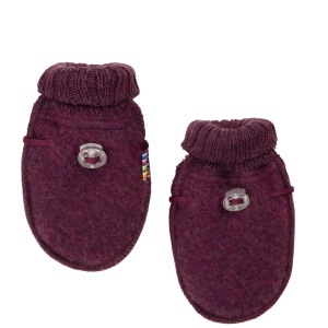 Manusi din lana merinos fleece Joha - Plum