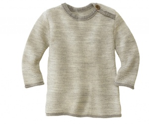Pulover lână merinos Disana - Grey/Natural