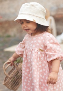 Rochie muselină dublă de bumbac, Pure Pure - Candy Natur