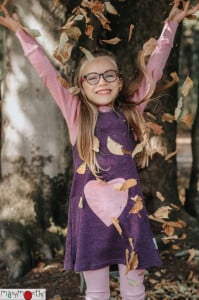 Rochie-tunica ManyMonths lână merinos - Heart Pockets Dusty Grape