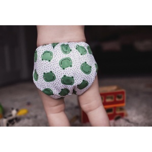 Scutec textil refolosibil cu buzunar Baba+Boo Frogs