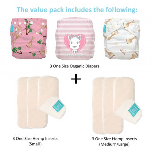 Set 3 Scutece Textile Charlie Banana - Sophie La Girafe Organic Pink 