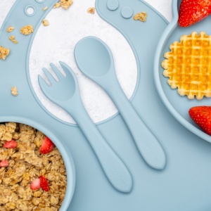 Set Diversificare, AppeKids, 100% Silicon, Panda - Aqua Blue - Img 6