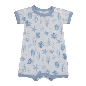Summersuit lână merinos de vară Joha - Aqua Flora Blue
