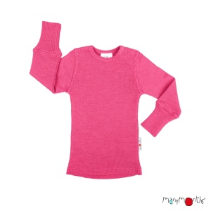Bluză lână merinos ManyMonths - Pop Pink