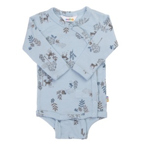 Body kimono lână merinos si mătase Joha - Blue Deer