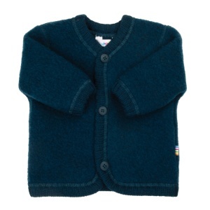 Cardigan lână merinos fleece, Joha - Dark Turquoise