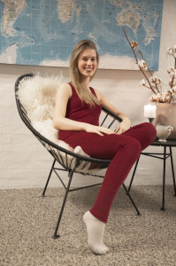 Colanti femei lână merinos Joha - Basic Fuchsia