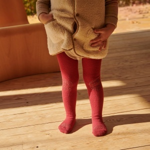 Dres antiderapant din lână merinos Go Baby Go - Karanda Red