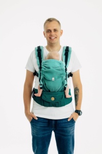 LennyUpgrade Pro - Herringbone Ombre Green, Marsupiu ergonomic