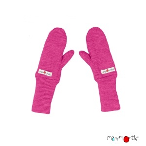 Mănuși dublate lână merinos ManyMonths - Nebula Pink