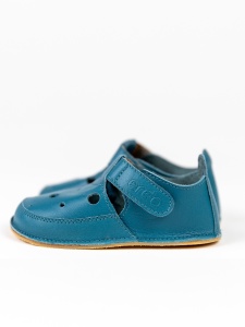 Pantofi barefoot din piele naturala - Erda Teal Play