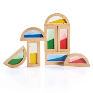 Rainbow Blocks cu nisip colorat, Guidecraft - Img 2