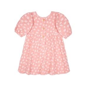 Rochie muselină dublă de bumbac, Pure Pure - Candy Natur