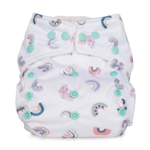 Scutec textil refolosibil cu buzunar Baba+Boo Rainbows