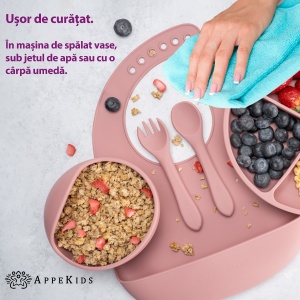 Set Diversificare, AppeKids, 100% Silicon, Classic - Old Rose - Img 5