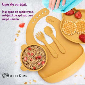 Set Diversificare, AppeKids, 100% Silicon, Panda - Honey - Img 5