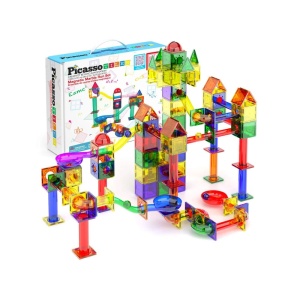 Set PicassoTiles Traseu magnetic pentru bile (marble run) - 70 de piese