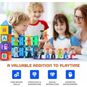 Set Playmags - 15 figurine magnetice mari Jumbo