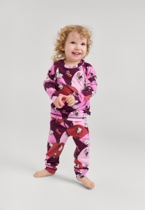 Set termic lână merinos și lyocell, Reima - Moomin Trivsam Pink