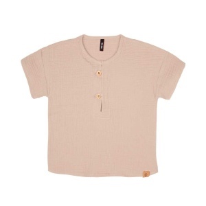 Tricou din muselină dublă de bumbac, Pure Pure - Taupe