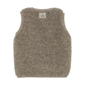 Vestă din lână merinos teddy Huttelihut - Camel Melange