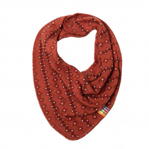 Bavețică/eșarfă din lână merinos Joha - Wool Print Chilli Red