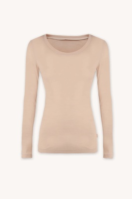 Bluză de corp lână merinos extrafină Paterns - Beige