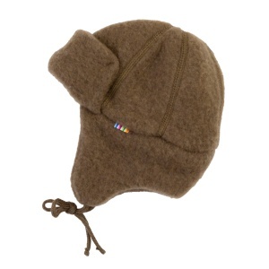 Căciulă dublată lână merinos fleece Joha - Brown