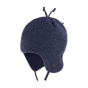 Căciulă lână merinos fleece si bumbac Pure Pure - Marine