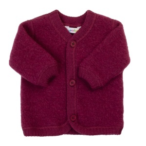 Cardigan din lână merinos fleece, Joha - Wine Melange