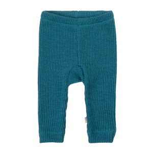 Colanți lână merinos Joha - Rib Turquoise