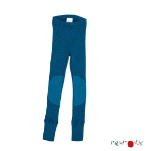 Colanți lână merinos Manymonths cu protecții genunchi - Patches Seabreeze Teal