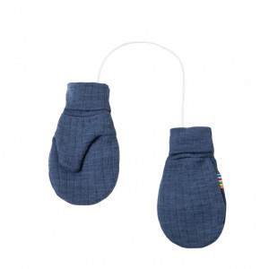 Mănusi din lână merinos Joha - Basic Blue Melange