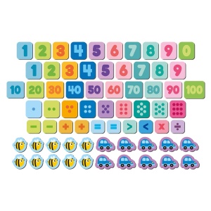 Numere si semne, set magnetic, 68 piese - Img 3