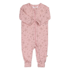 Overall lână merinos cu/fara sosete Joha - Snowflake Rosa