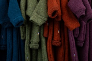 Overall lână merinos fleece Joha, cu manusi si botosei - Dark Turquoise - Img 4