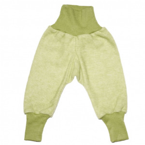 Pantaloni Cosilana lână merinos fleece si bumbac - Green