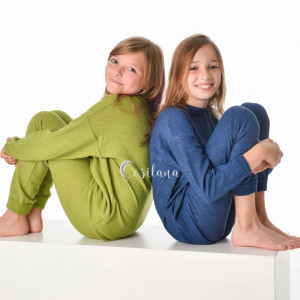 Pijama/Homewear Cosilana lână merinos terry - Navy