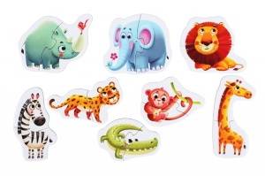 Puzzle Animalute din Africa, +2 ani, 16 piese, Cubika - Img 2