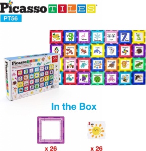 Set magnetic PicassoTiles 56 Piese De Construcție (Magnetice Și Accesorii Clip-On Educative) - Img 3