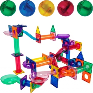 Set PicassoTiles Traseu magnetic pentru bile (marble run) - 100 de piese