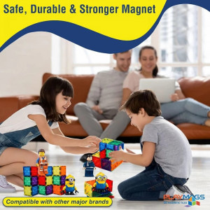 Set Playmags 18 piese magnetice de construcție cu forme mari pentru cărămizi de construit gen Lego