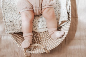 Șosete antiderapante din bambus GoBabyGo - Soft Pink