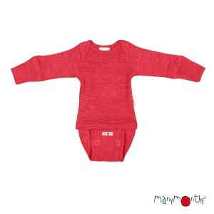 Body/Bluza (2 in 1) ManyMonths lână merinos - Aurora Red
