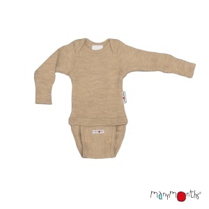 Body/Bluza (2 in 1) ManyMonths lână merinos - Driftwood Taupe